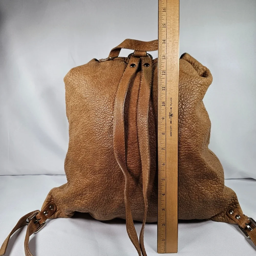 Gianni Notaro Genuine‎ Leather Distressed Brown Backpack Made in Italy Buckle